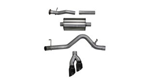 Chevrolet Colorado Performance Exhaust - CORSA Performance - Cat Back Sport 4in Black Pro Series Tips with Single Side Exit - Black - `15-`16